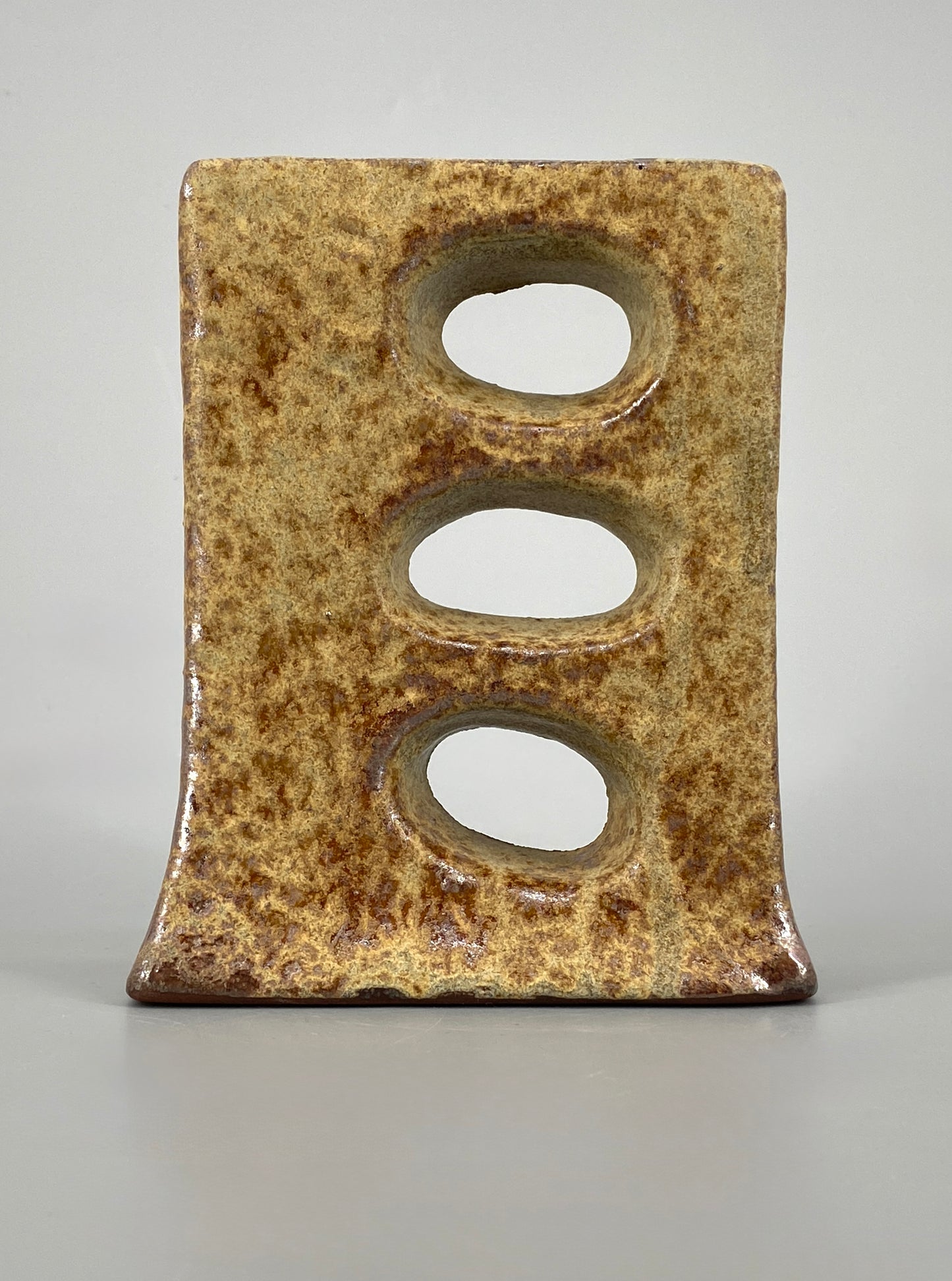 Brutalistische Vase aus Keramik mit Fat Lava Glasur, Deutschland 70er