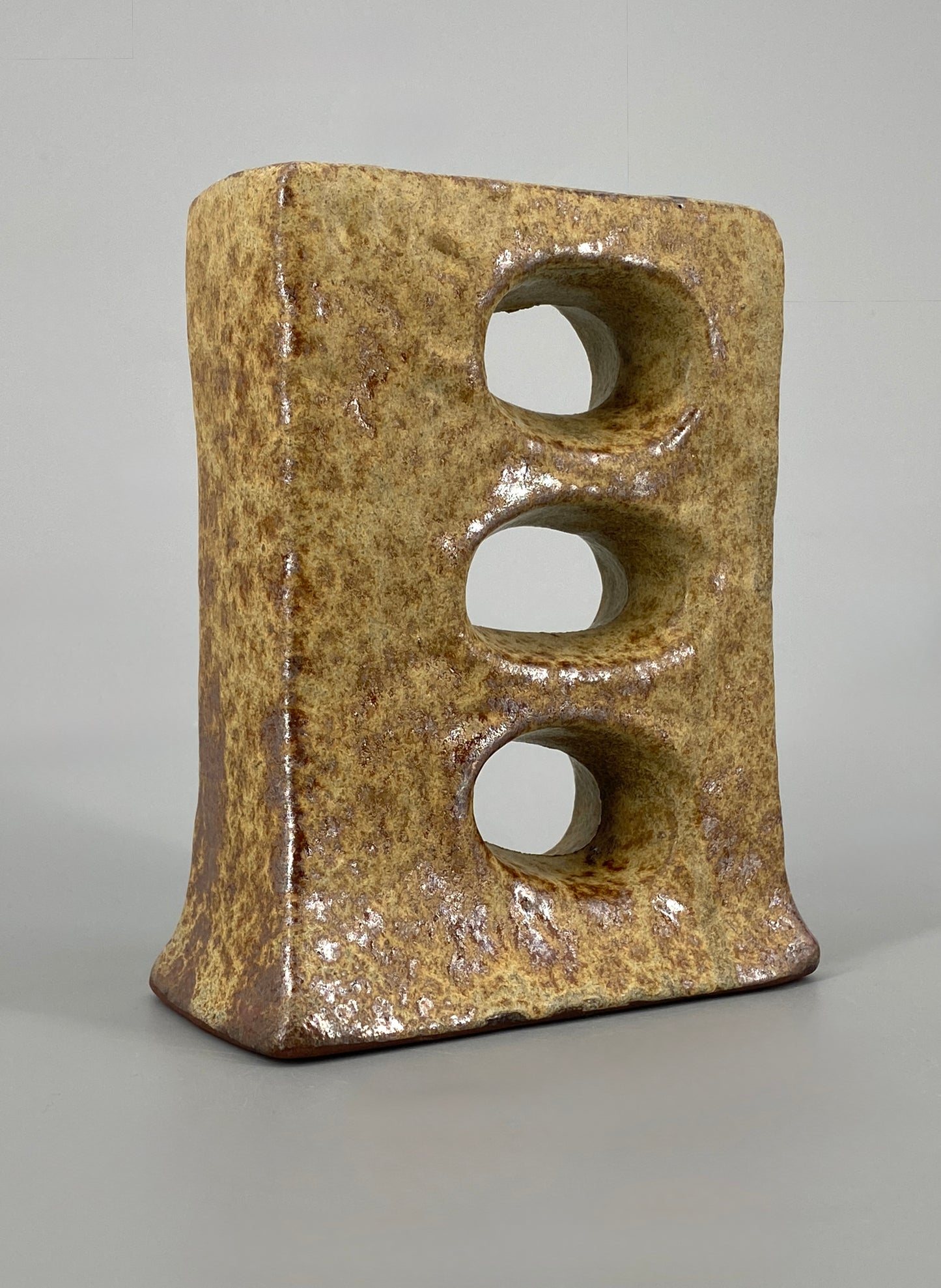 Brutalistische Vase aus Keramik mit Fat Lava Glasur, Deutschland 70er