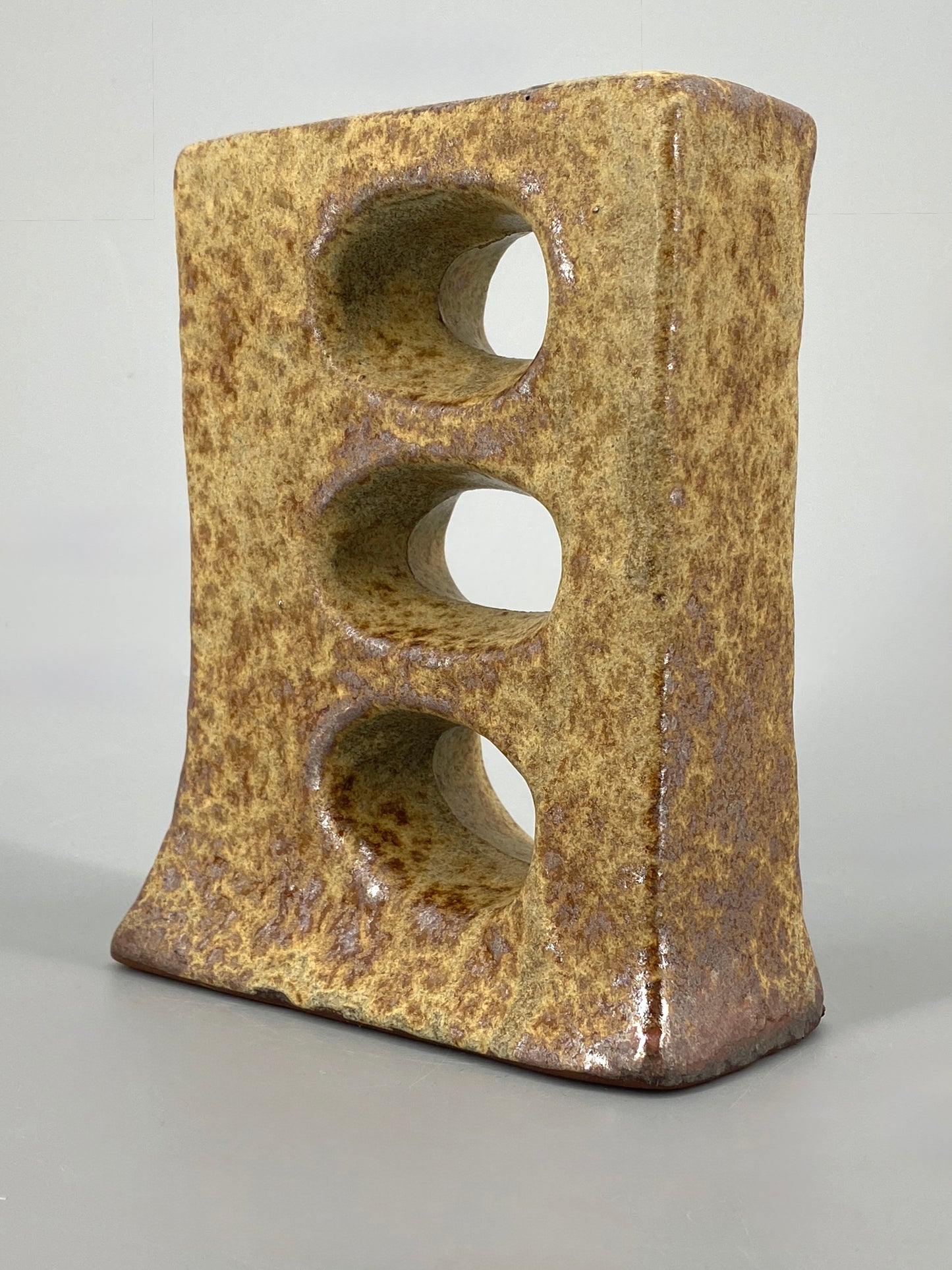 Brutalistische Vase aus Keramik mit Fat Lava Glasur, Deutschland 70er