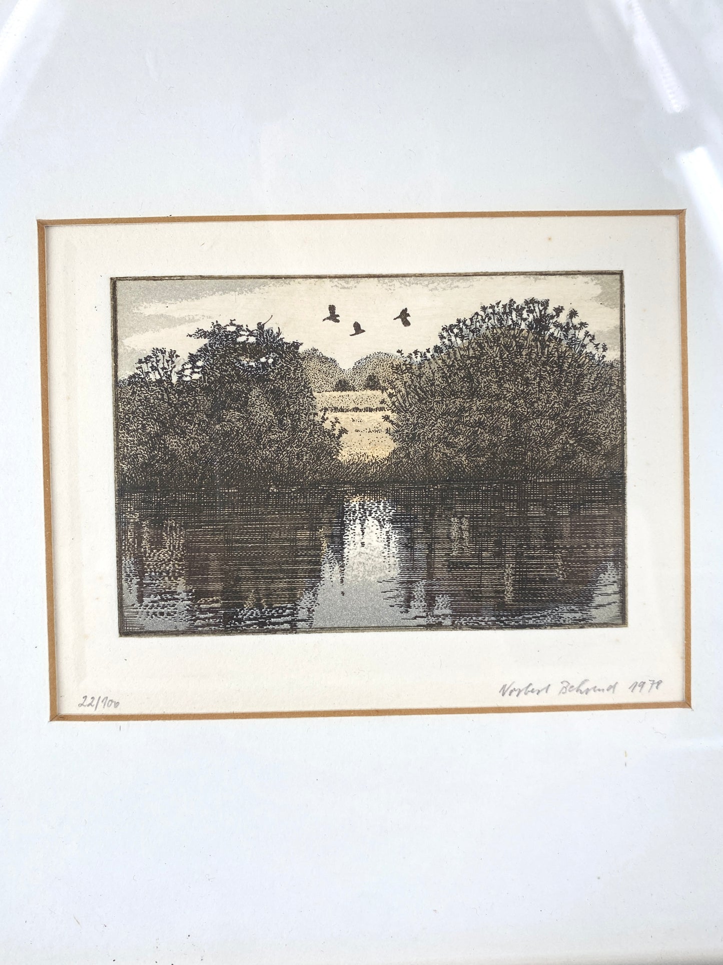 Norbert Behrend - Flussufer. Radierung