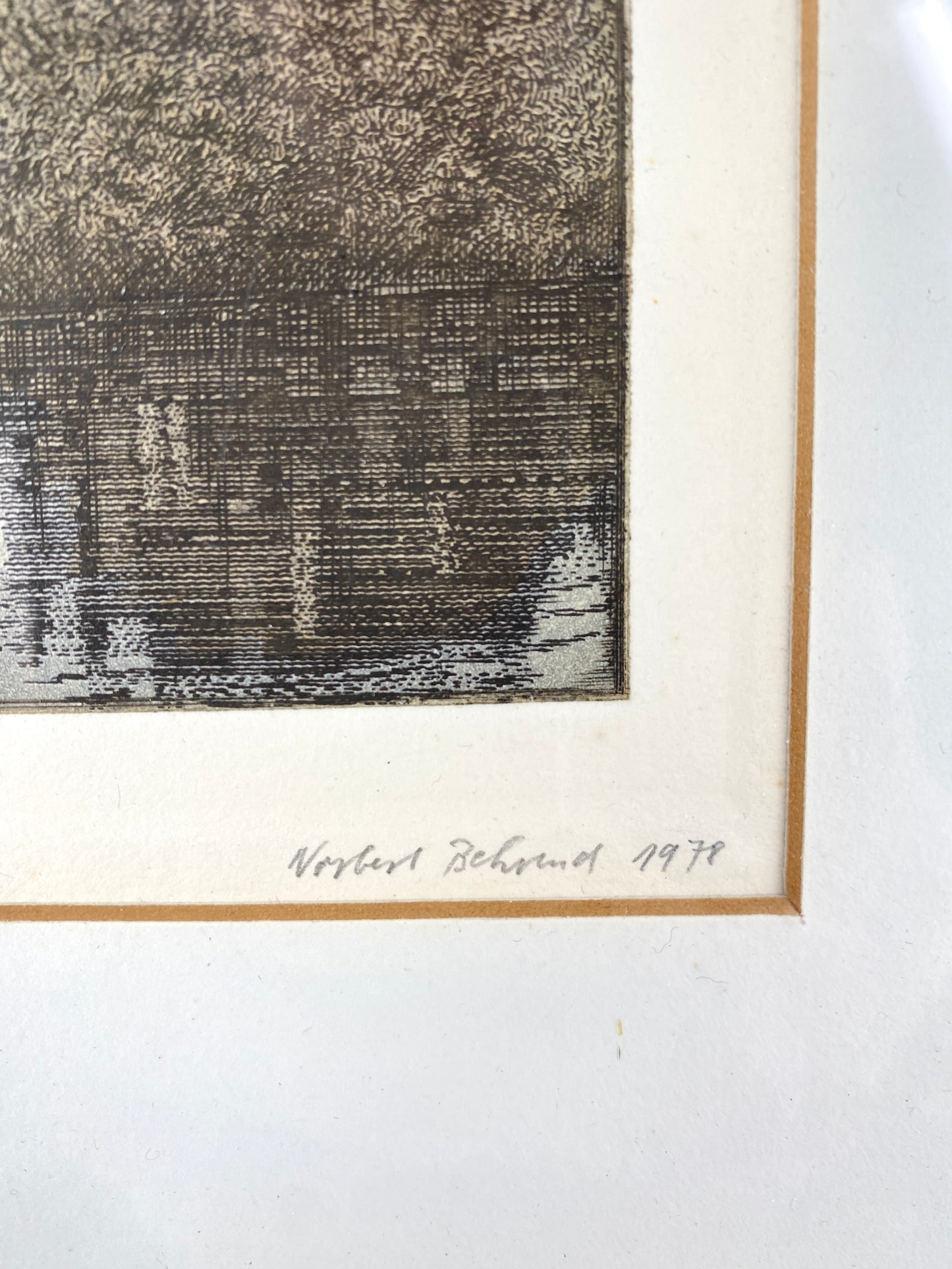Norbert Behrend - Flussufer. Radierung