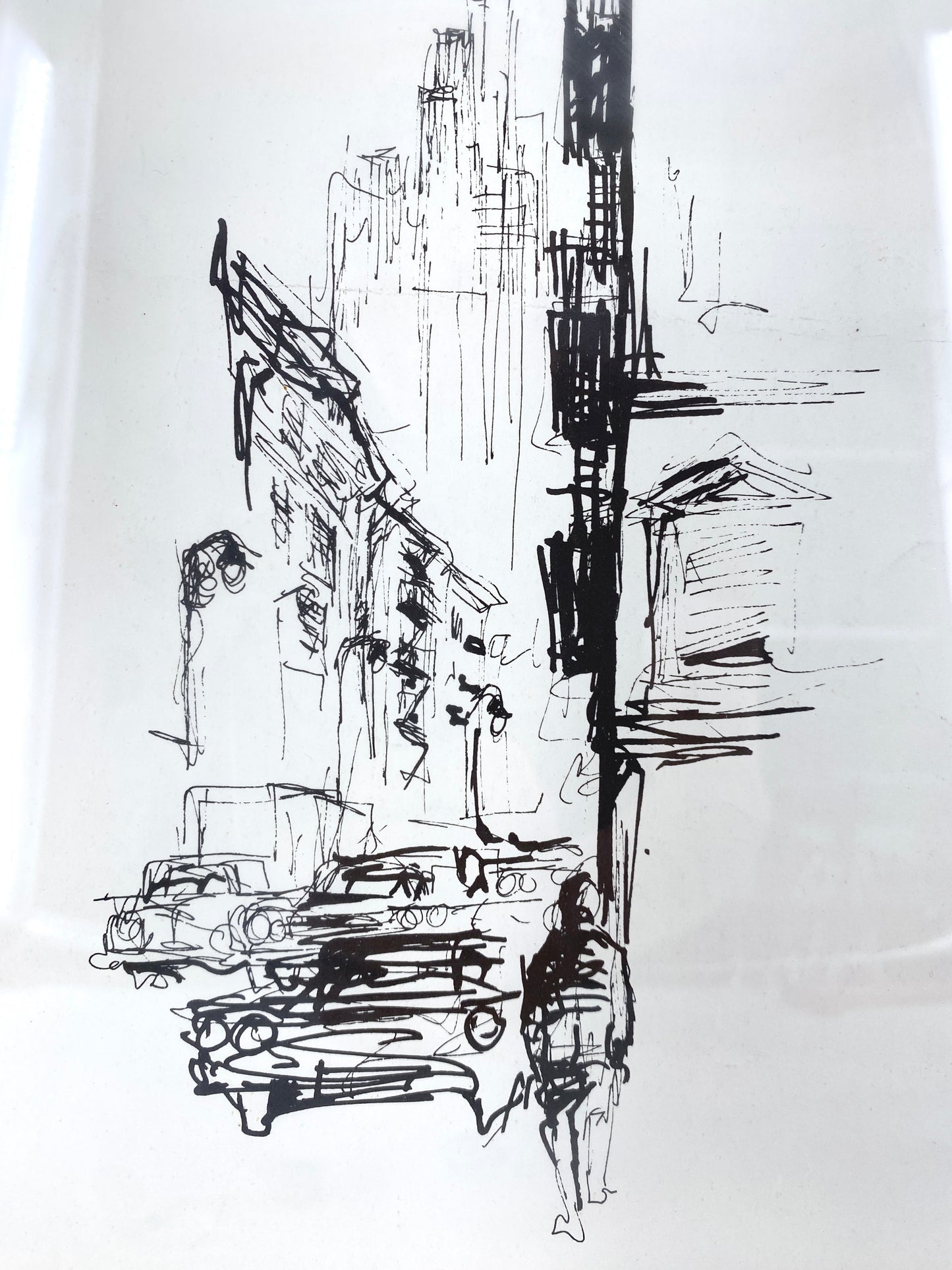 New Yorker Straßenszenen. Tusche auf Papier.