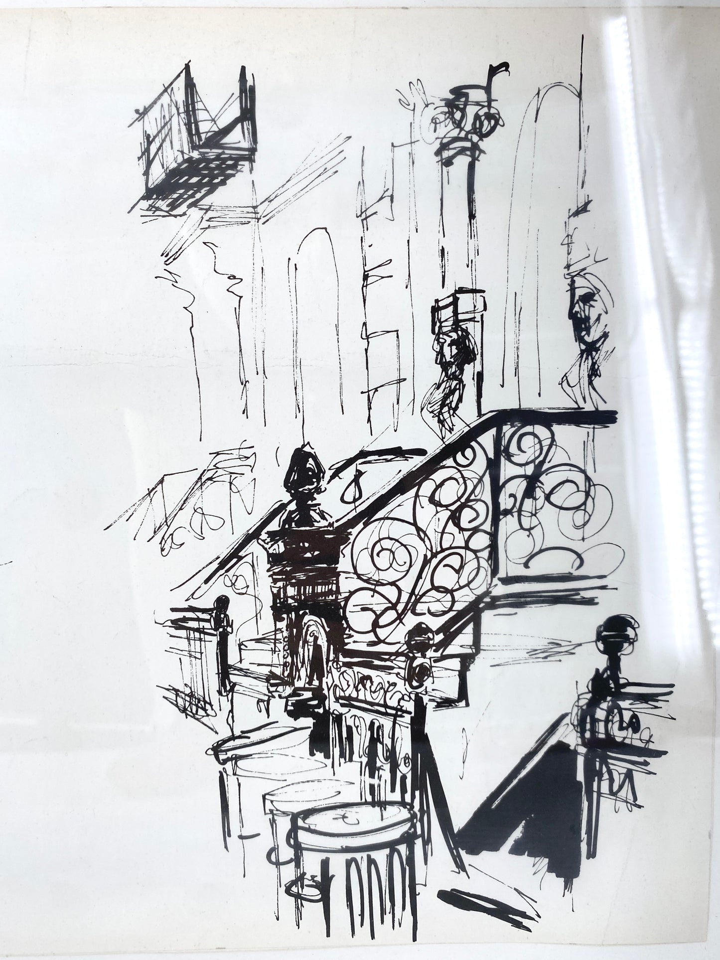 New Yorker Straßenszenen. Tusche auf Papier.