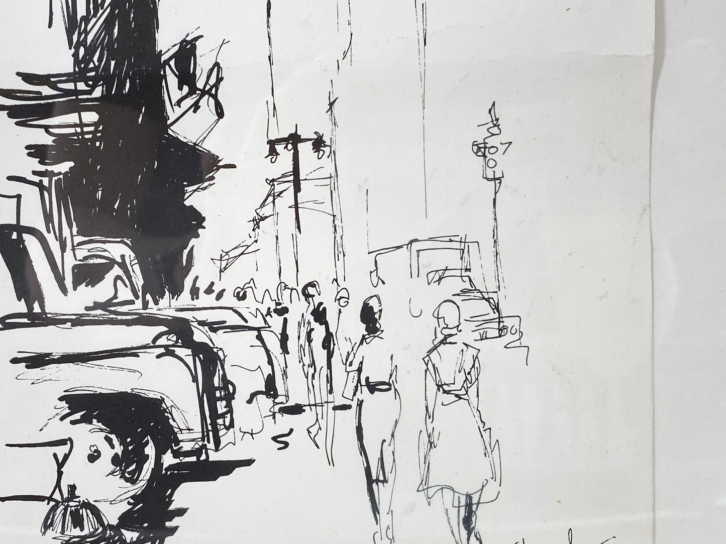 New Yorker Straßenszenen. Tusche auf Papier.