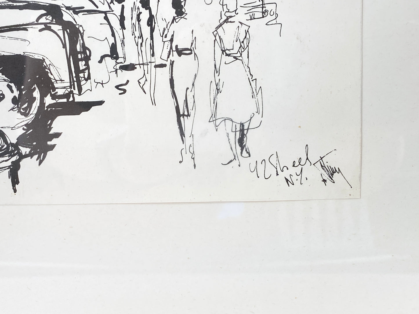 New Yorker Straßenszenen. Tusche auf Papier.