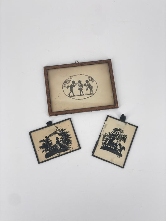3 Scherenschnitte mit Märchenmotiven, frühes 20. Jh.