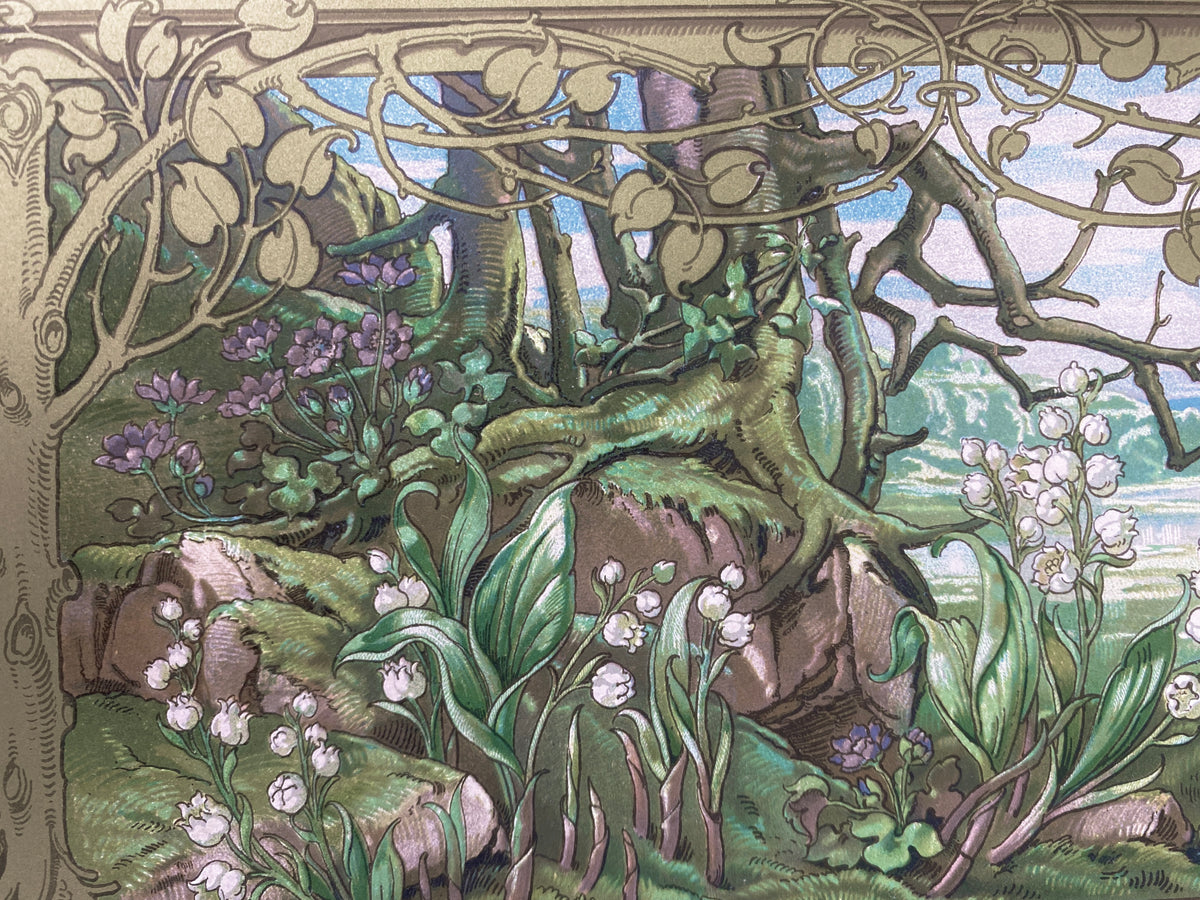 Blüten. Aus: Anton Seder - Die Pflanze in Kunst und Gewerbe. Blatt 57, Original Jugendstil.