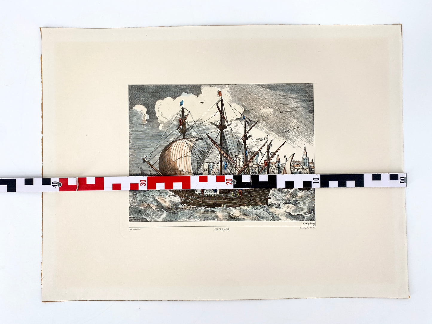 Peter Bruegel - 2x Sailing Vessels. Radierung