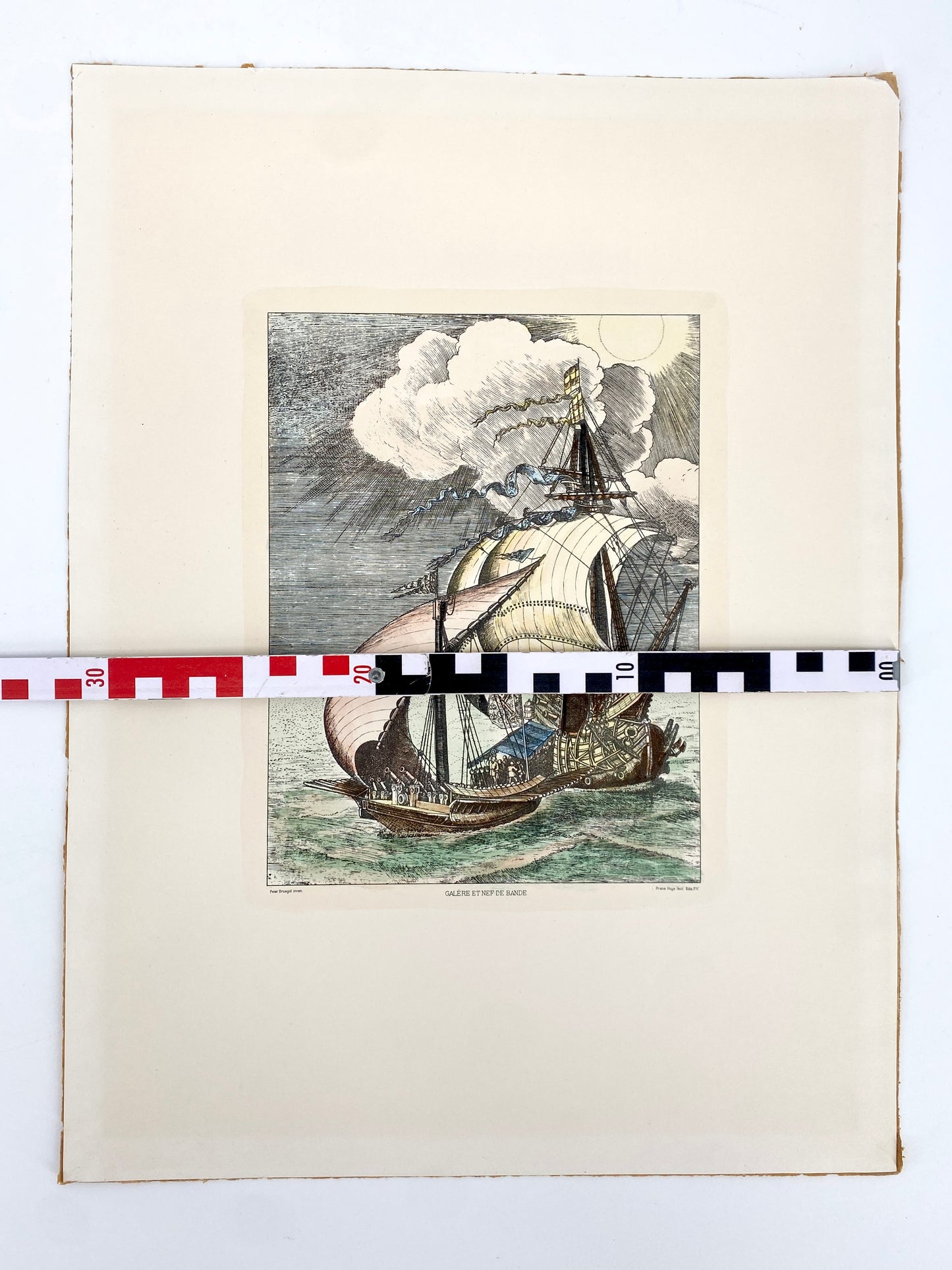 Peter Bruegel - 2x Sailing Vessels. Radierung