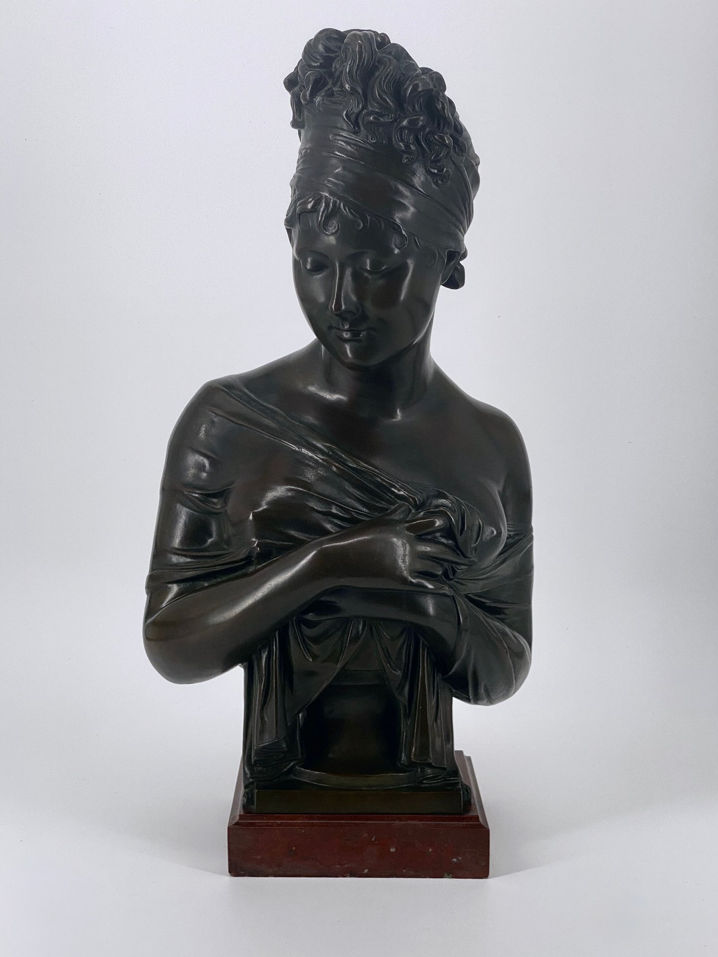 Büste "Madame Récamier" von J. Petermann aus Bronze, Brüssel, 19. Jh.