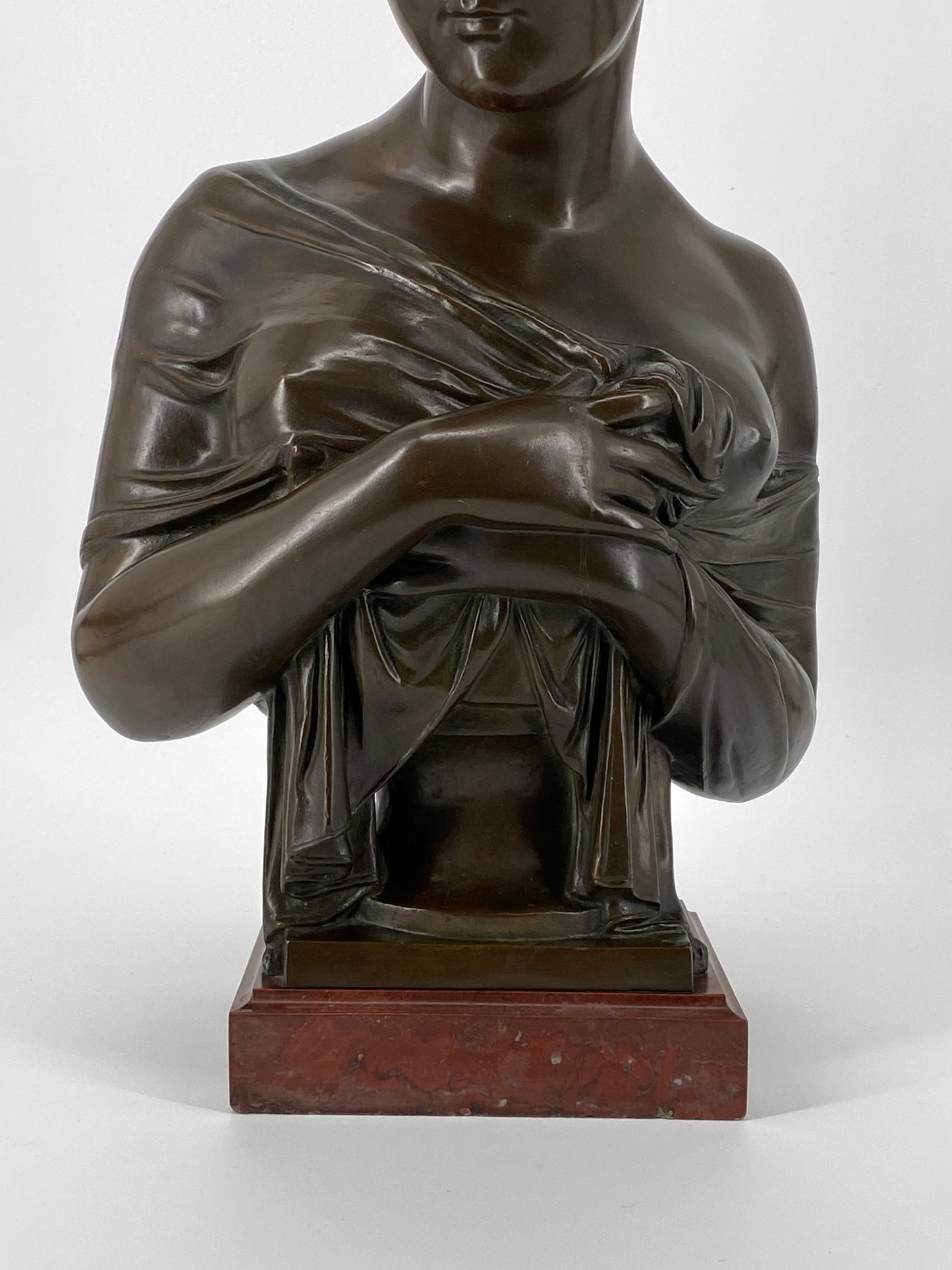 Büste "Madame Récamier" von J. Petermann aus Bronze, Brüssel, 19. Jh.