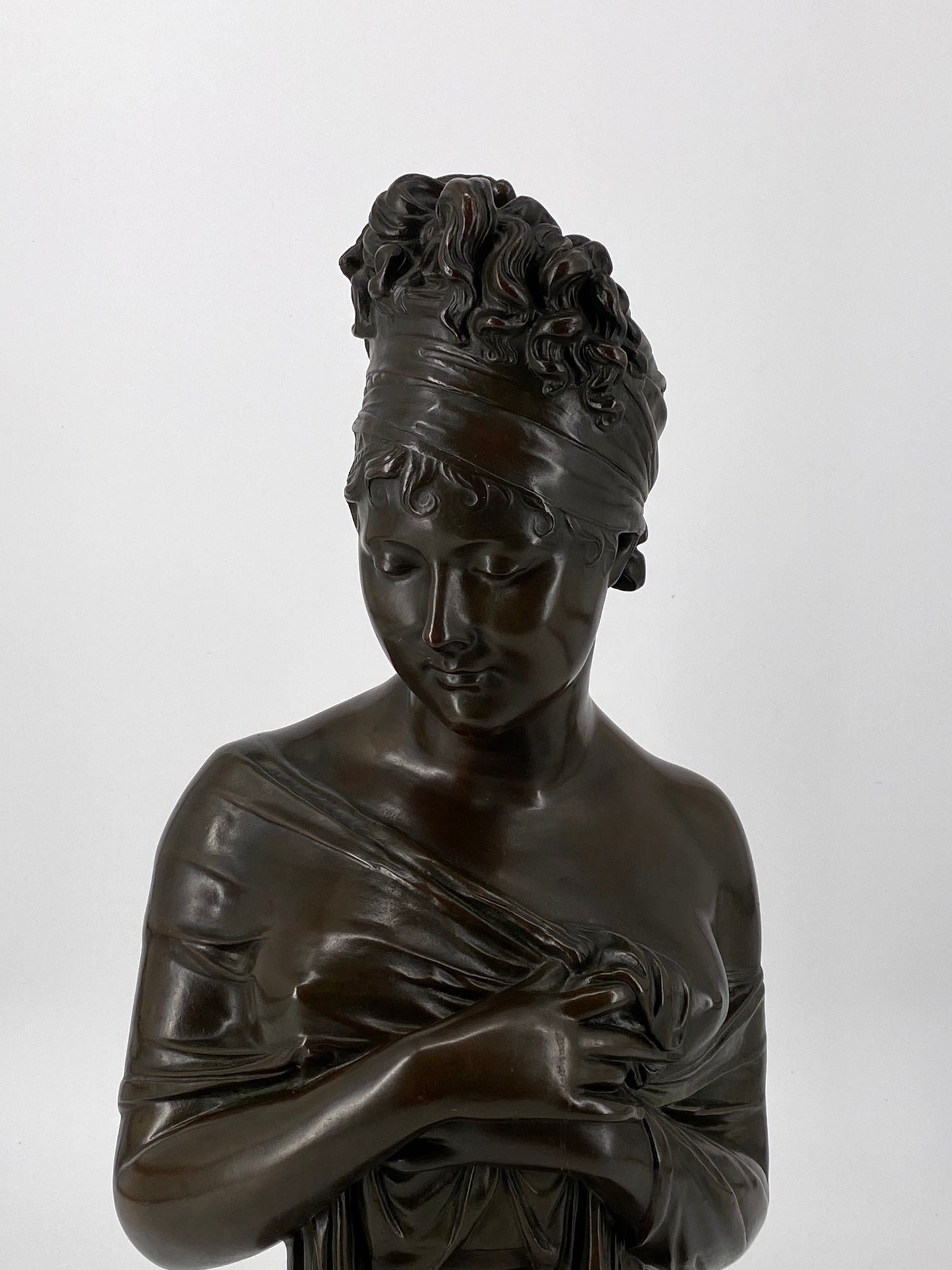 Büste "Madame Récamier" von J. Petermann aus Bronze, Brüssel, 19. Jh.