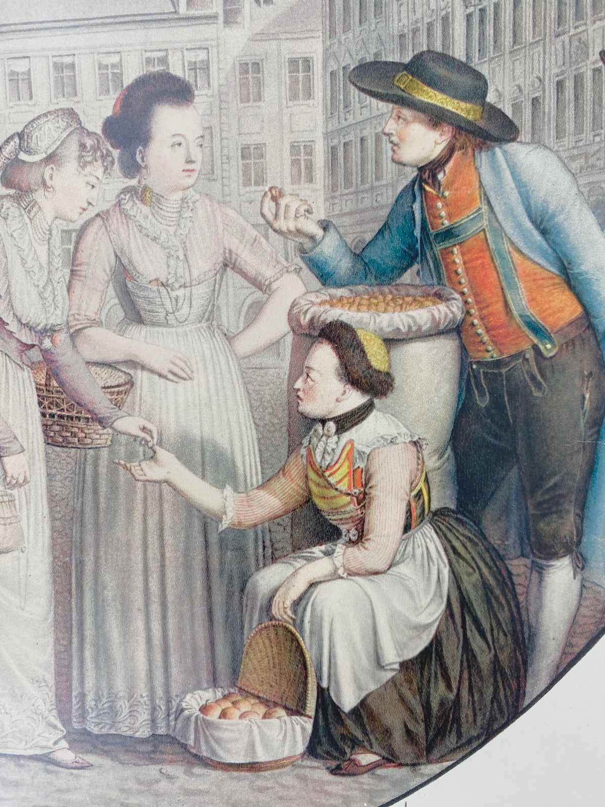 Münchener Trachten um 1810. Genre-Kunstdruck nach einem Aquarell