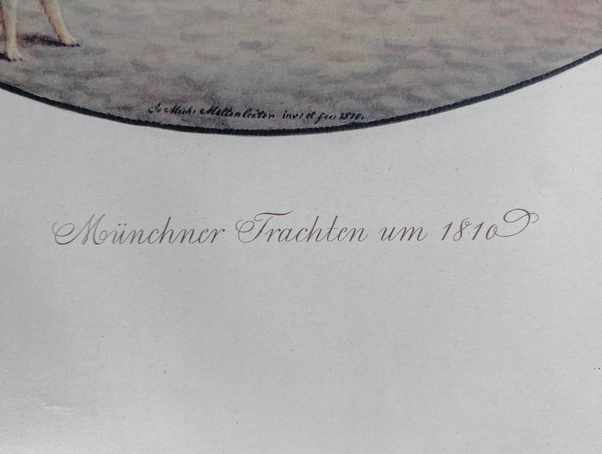Münchener Trachten um 1810. Genre-Kunstdruck nach einem Aquarell