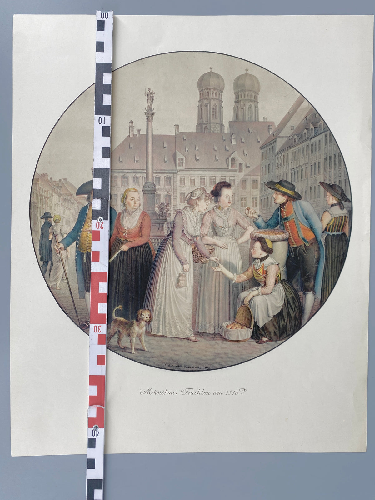 Münchener Trachten um 1810. Genre-Kunstdruck nach einem Aquarell