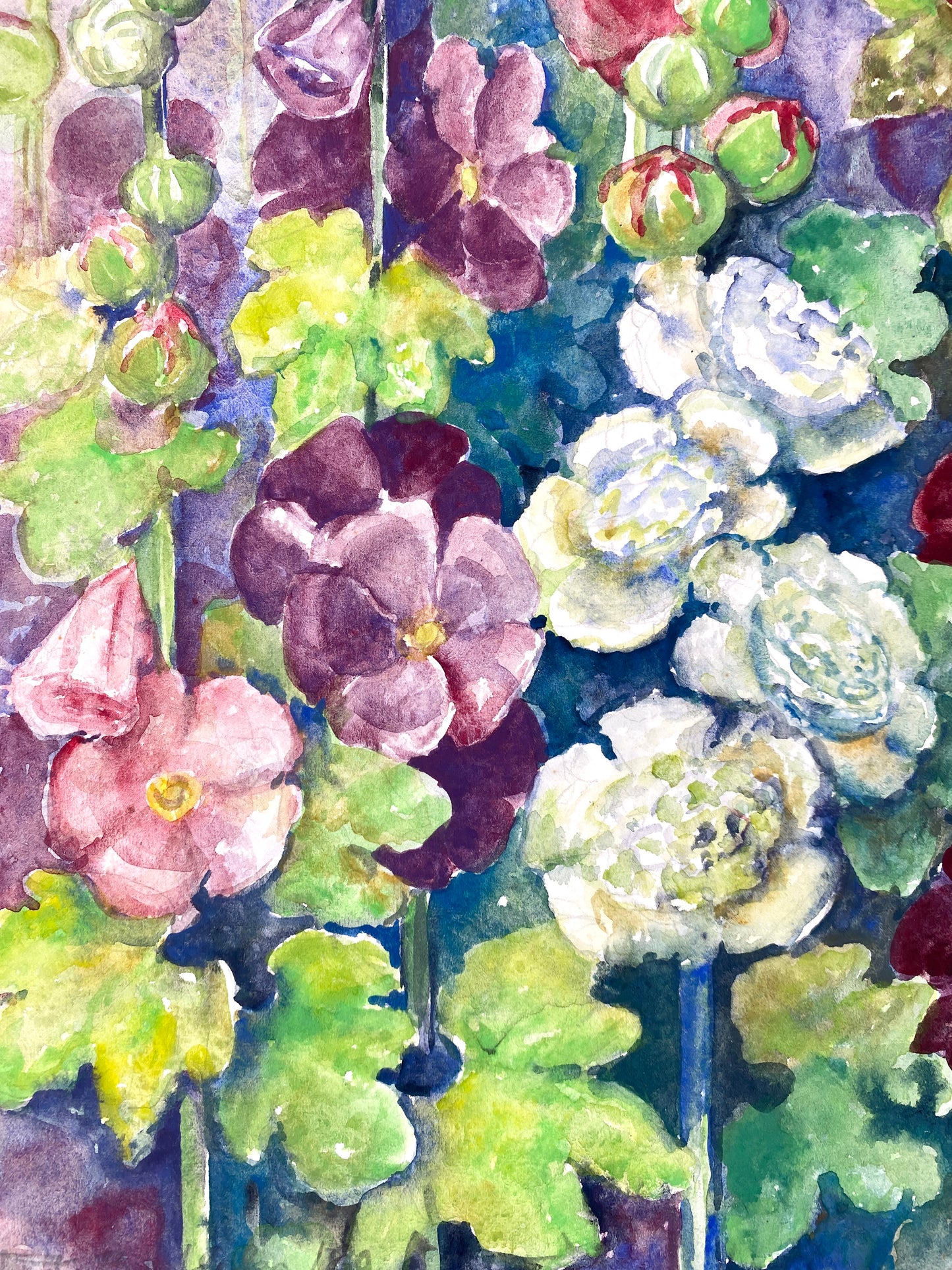 3x Aquarelle. A. Bethke, Blühender Frühling
