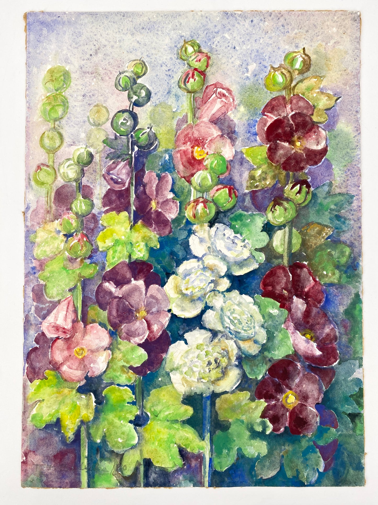 3x Aquarelle. A. Bethke, Blühender Frühling