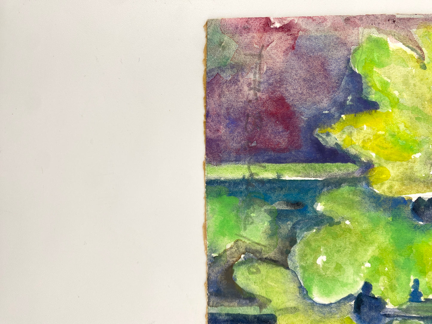 3x Aquarelle. A. Bethke, Blühender Frühling