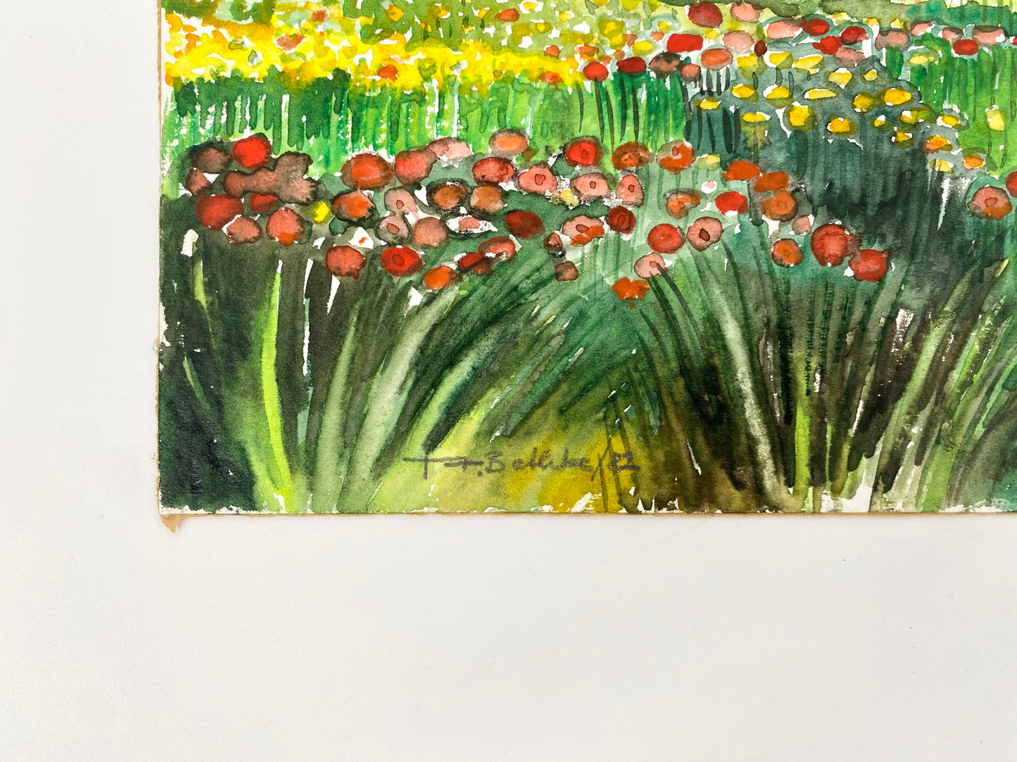 3x Aquarelle. A. Bethke, Blühender Frühling