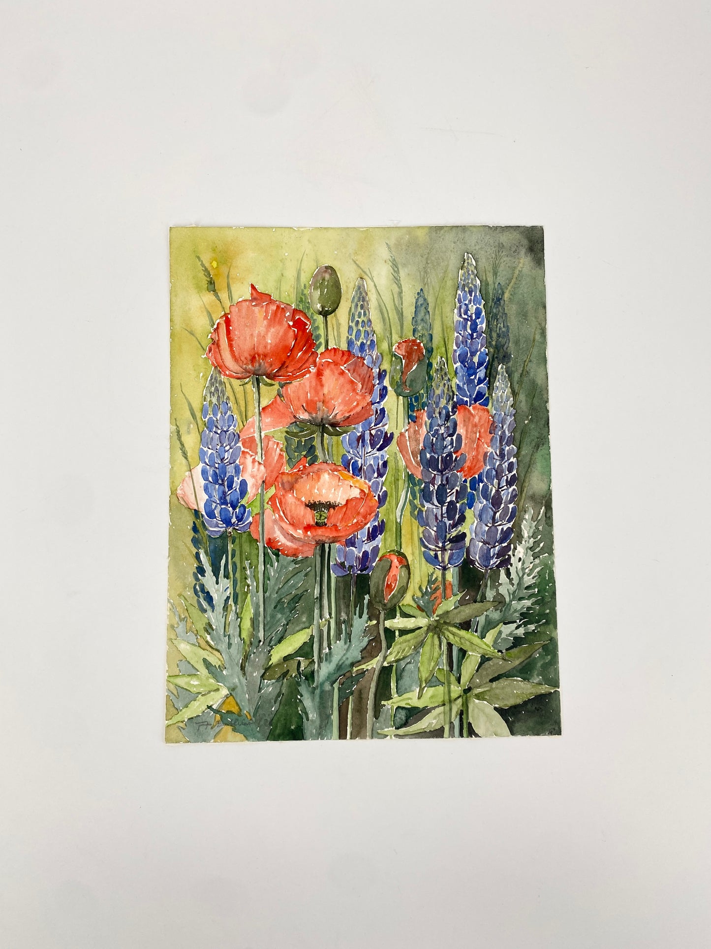 3x Aquarelle. A. Bethke, Blühender Frühling