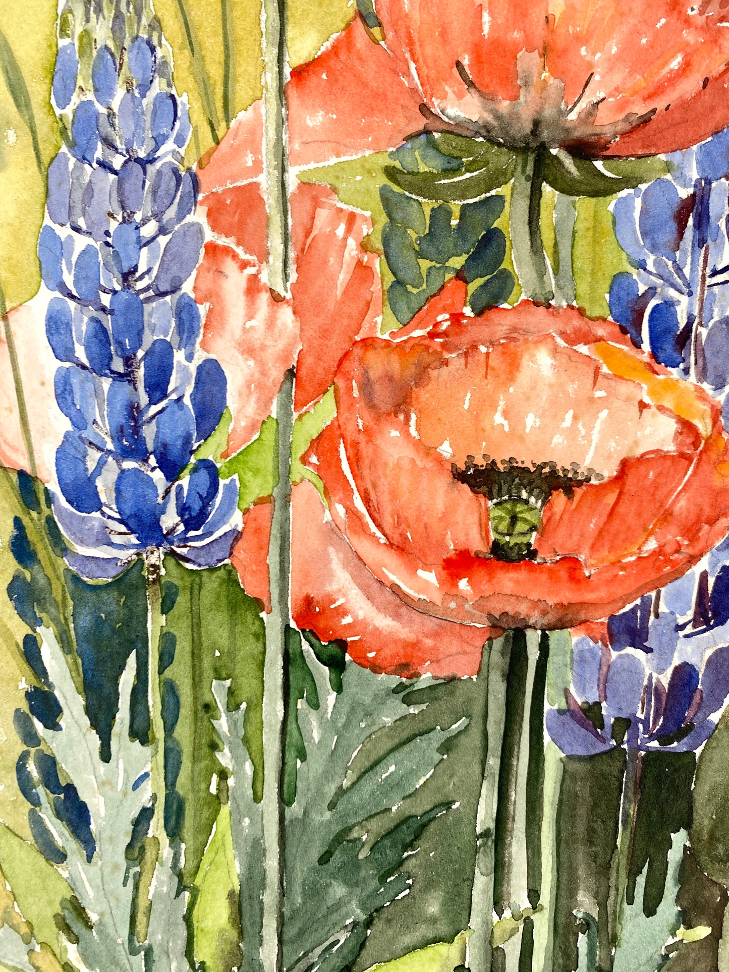 3x Aquarelle. A. Bethke, Blühender Frühling