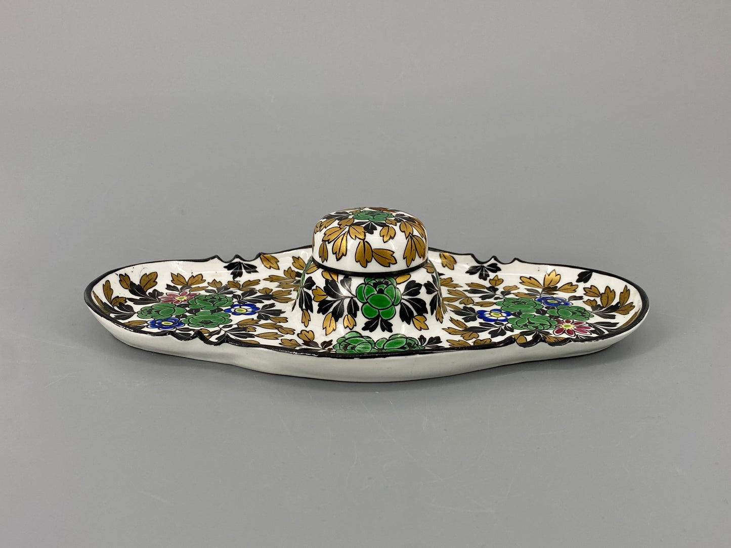 florales Tintenfass aus Porzellan von Heubach, Deutschland, 1920/30er