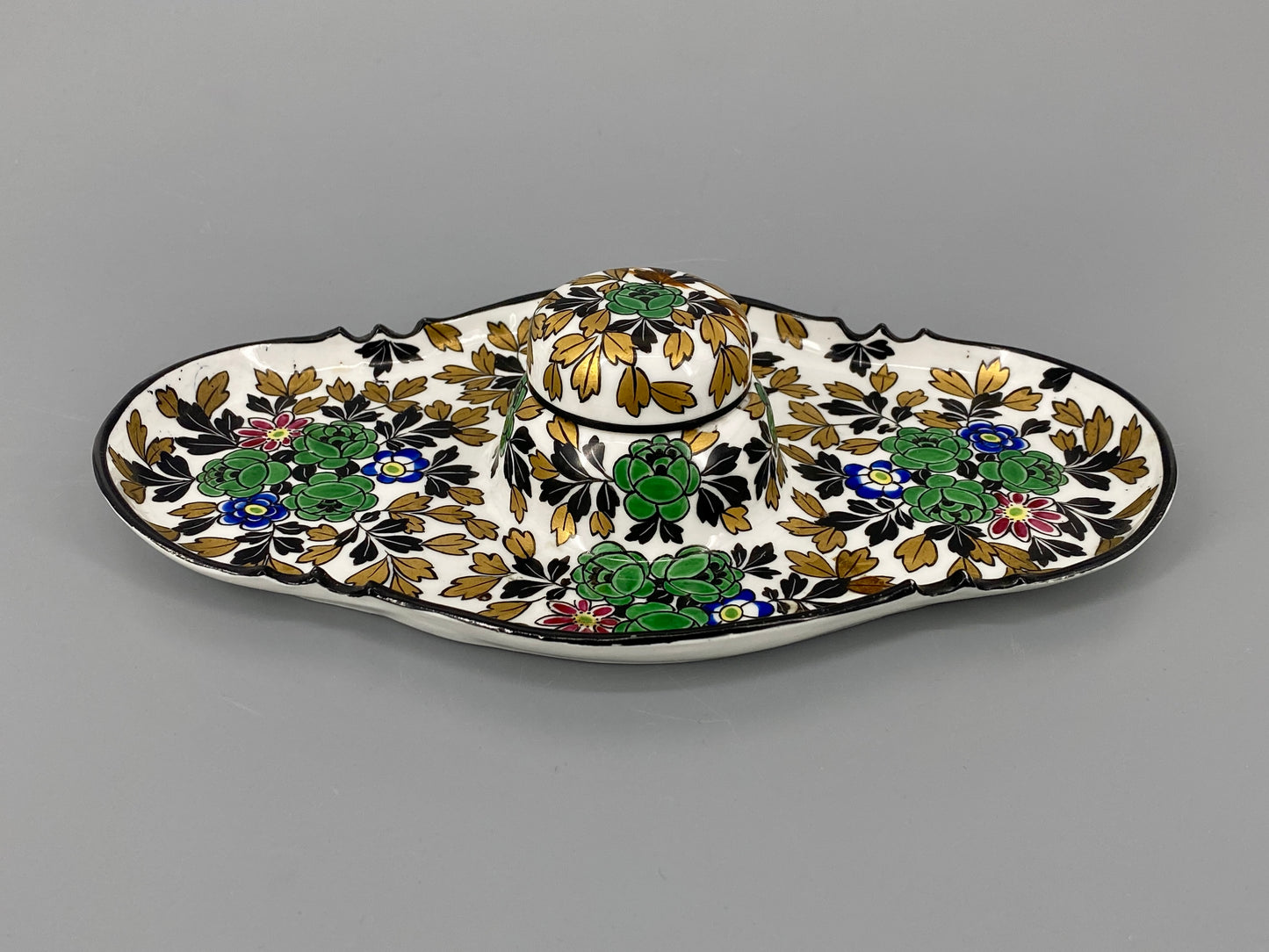 florales Tintenfass aus Porzellan von Heubach, Deutschland, 1920/30er