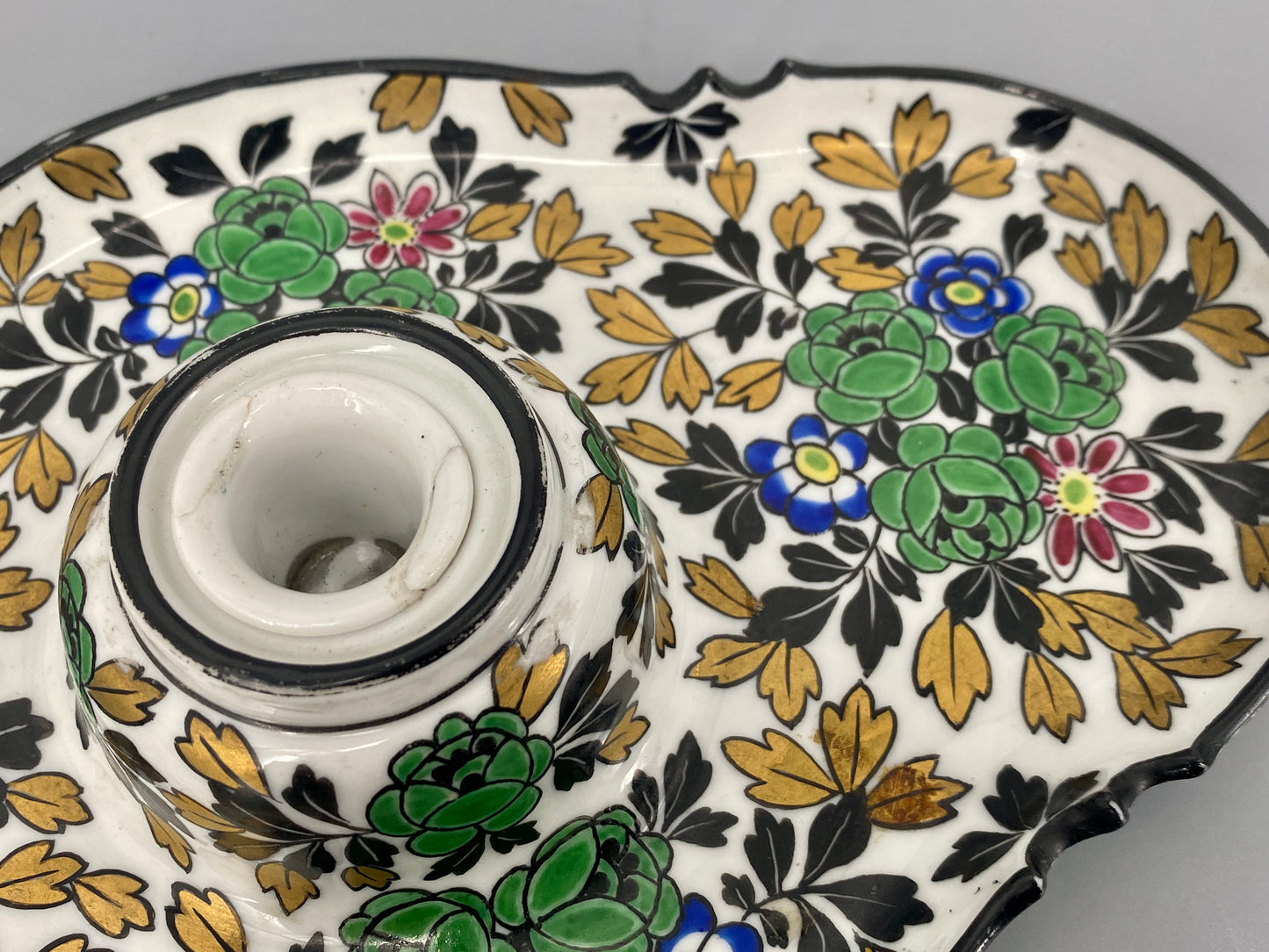 florales Tintenfass aus Porzellan von Heubach, Deutschland, 1920/30er
