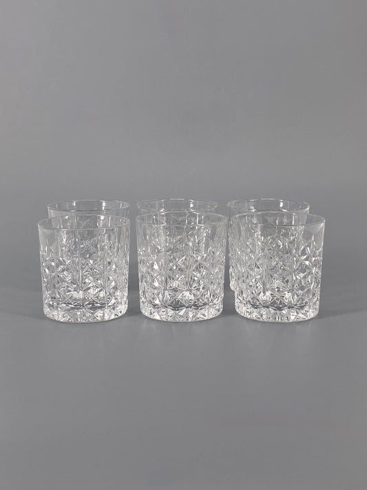 6 Whisky Gläser mit gekreuztem Schliff