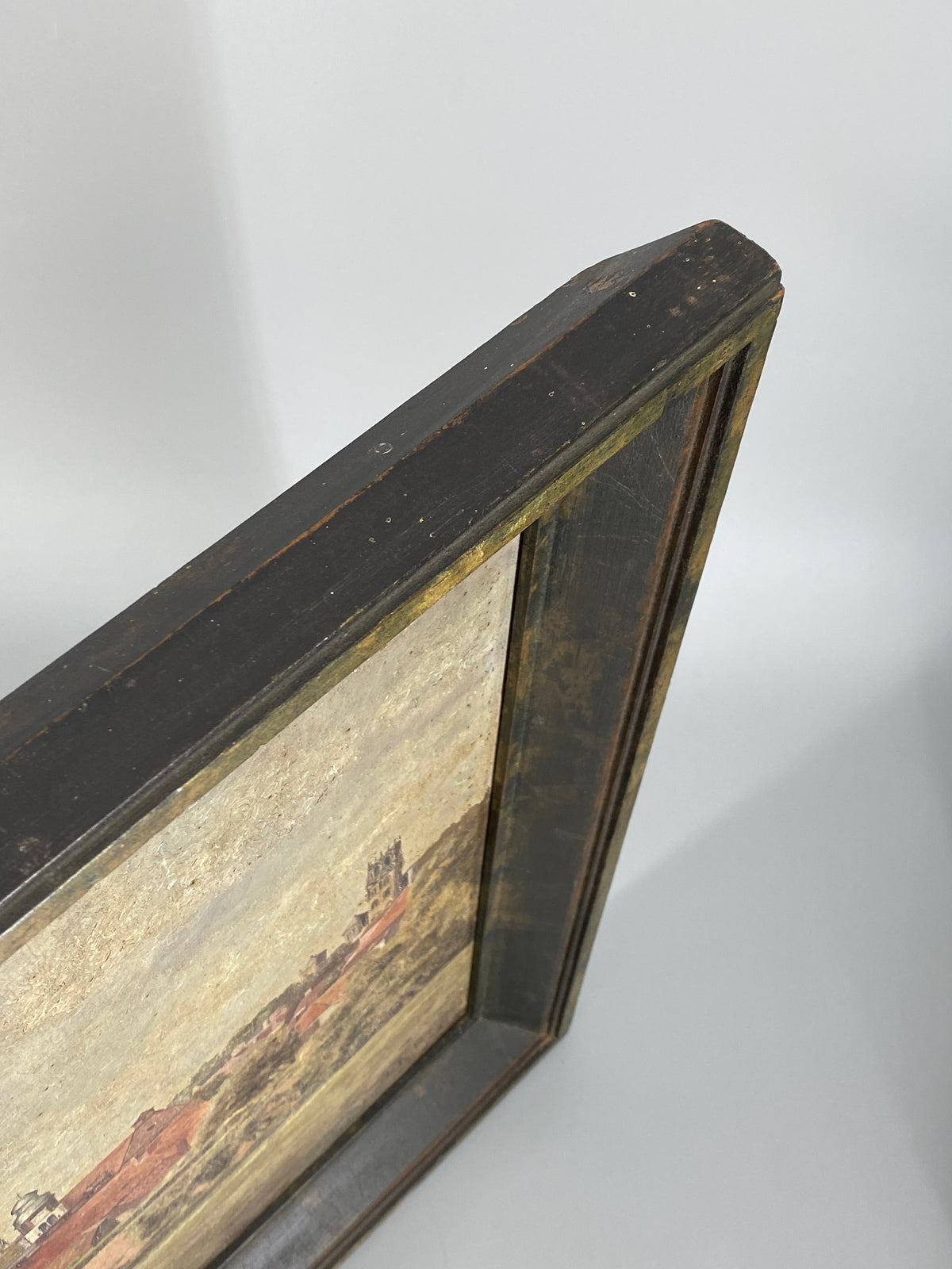 Signiertes Ölgemälde "Stadtansicht von Münster" auf Holztafel / Sperrholzplatte von unbekanntem Künstler, 1931
