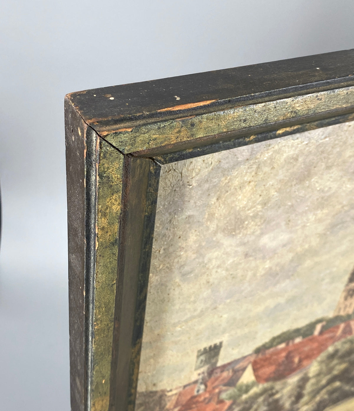 Signiertes Ölgemälde "Stadtansicht von Münster" auf Holztafel / Sperrholzplatte von unbekanntem Künstler, 1931