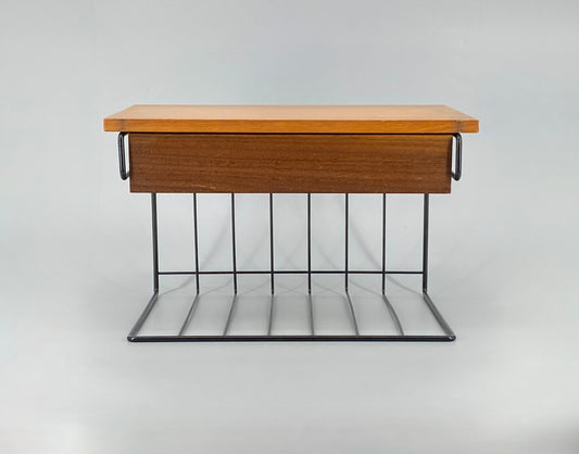 Wandkonsole mit Schublade aus Teakholz im String Stil, 60er