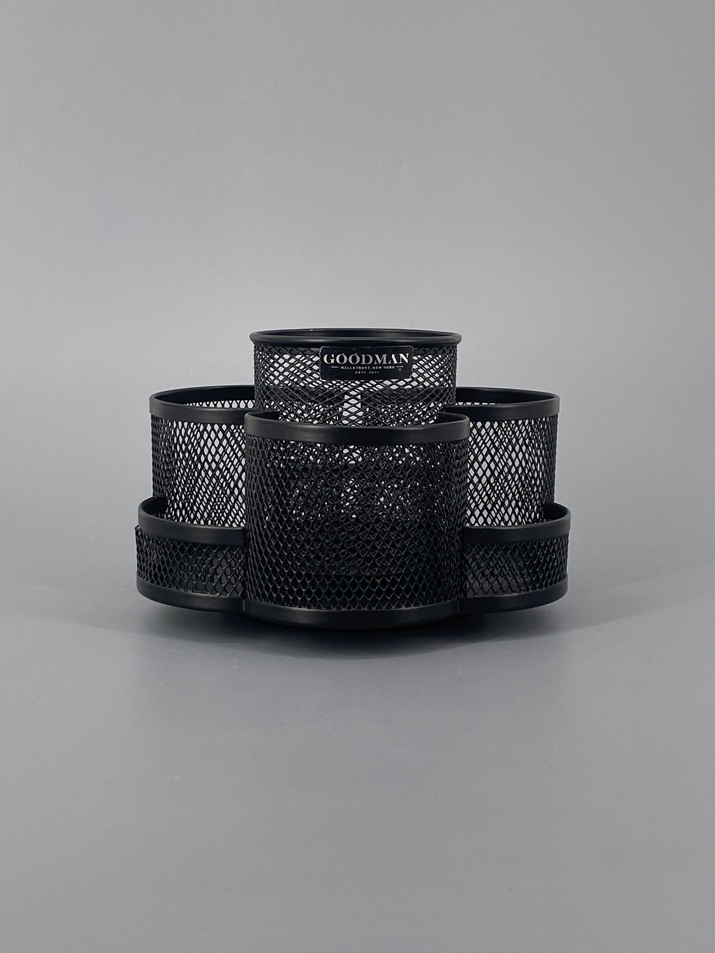 Drehbarer Schreibtisch Organizer / Stiftehalter in Schwarz