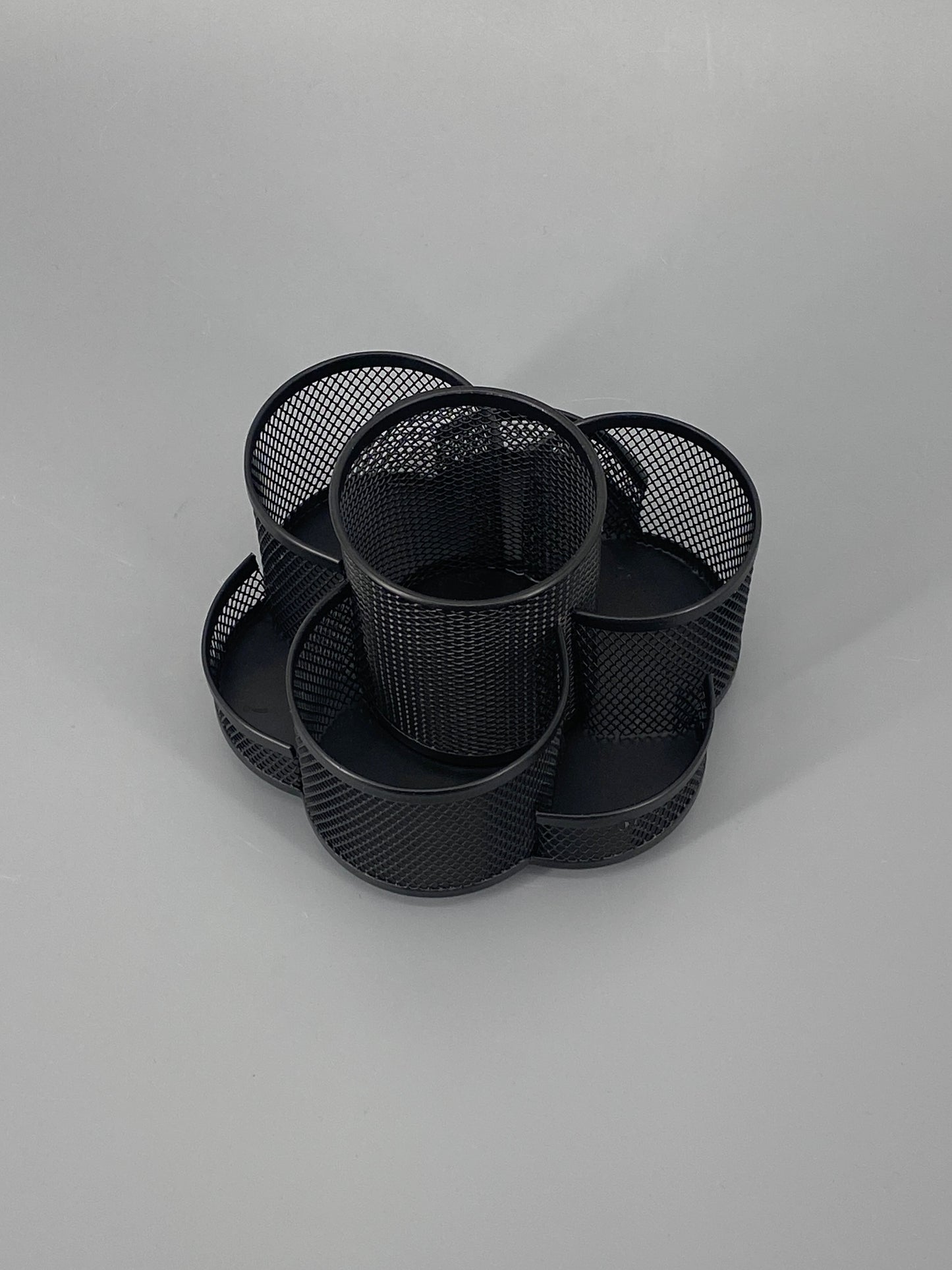 Drehbarer Schreibtisch Organizer / Stiftehalter in Schwarz