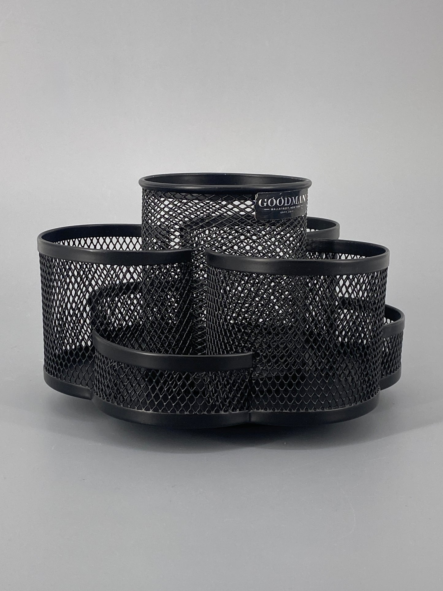Drehbarer Schreibtisch Organizer / Stiftehalter in Schwarz