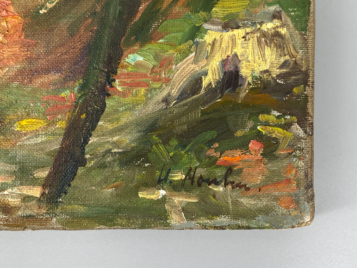 Handsigniertes Ölgemälde "Waldlandschaft" auf Leinwand von Heinrich Houben (1885–1967) aus Bonn