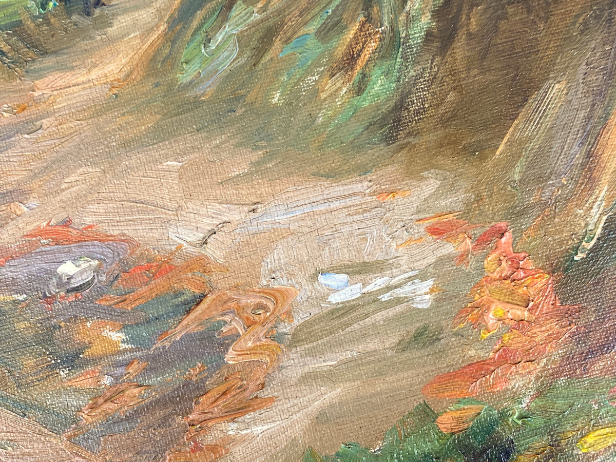 Handsigniertes Ölgemälde "Waldlandschaft" auf Leinwand von Heinrich Houben (1885–1967) aus Bonn