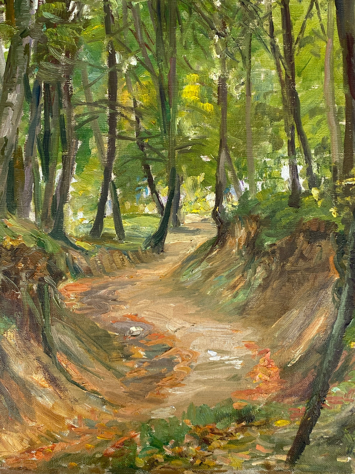 Handsigniertes Ölgemälde "Waldlandschaft" auf Leinwand von Heinrich Houben (1885–1967) aus Bonn