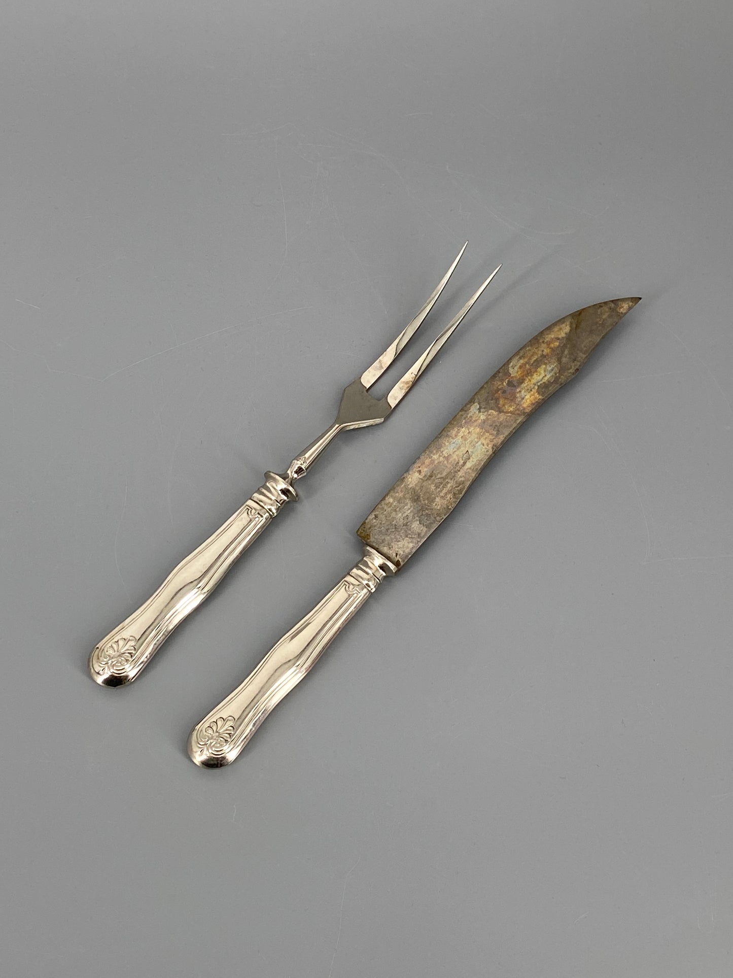 Tranchierbesteck von Gottlieb Hammesfahr Solingen-Foche, Messer und Gabel