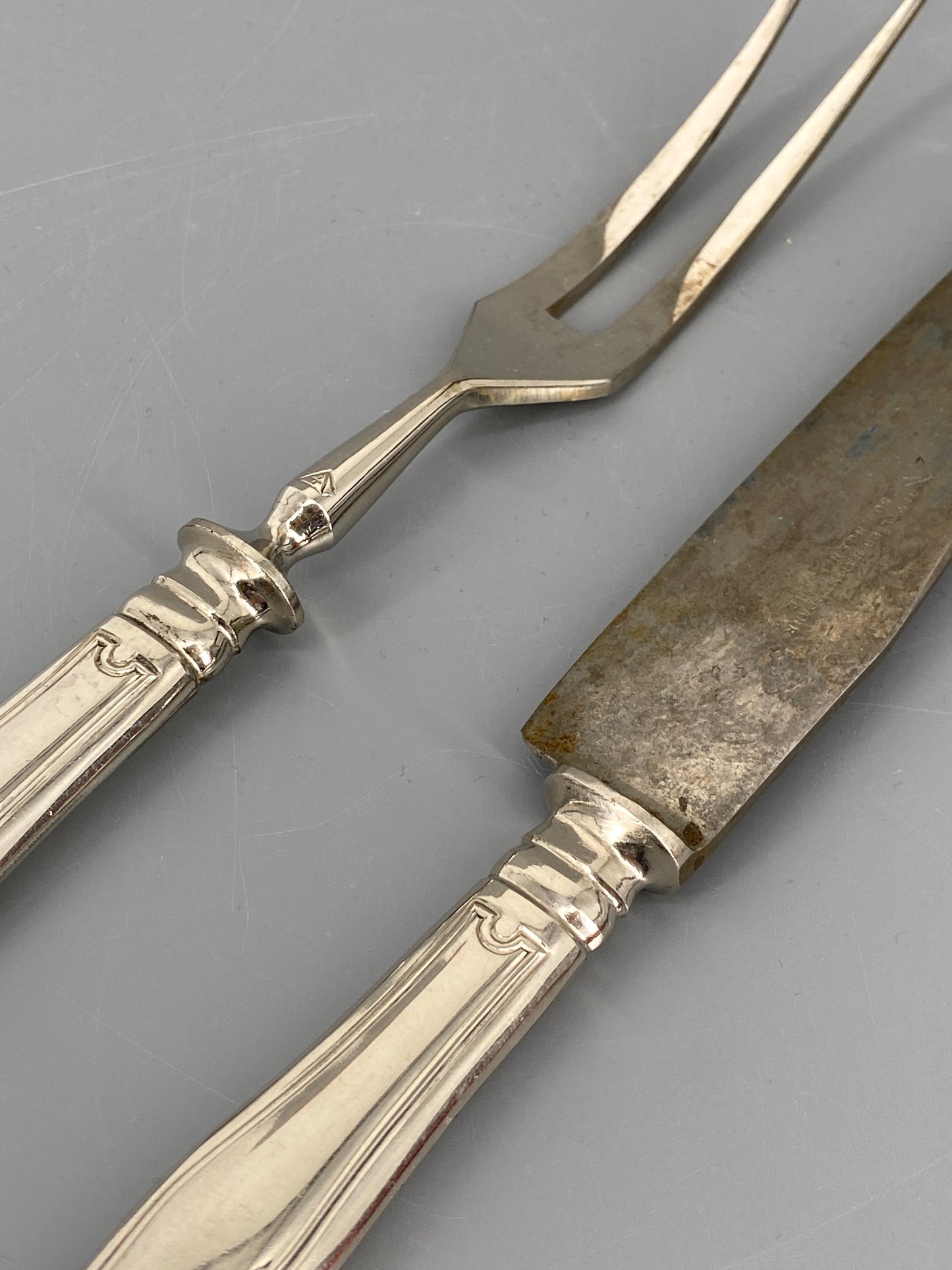 Tranchierbesteck von Gottlieb Hammesfahr Solingen-Foche, Messer und Gabel
