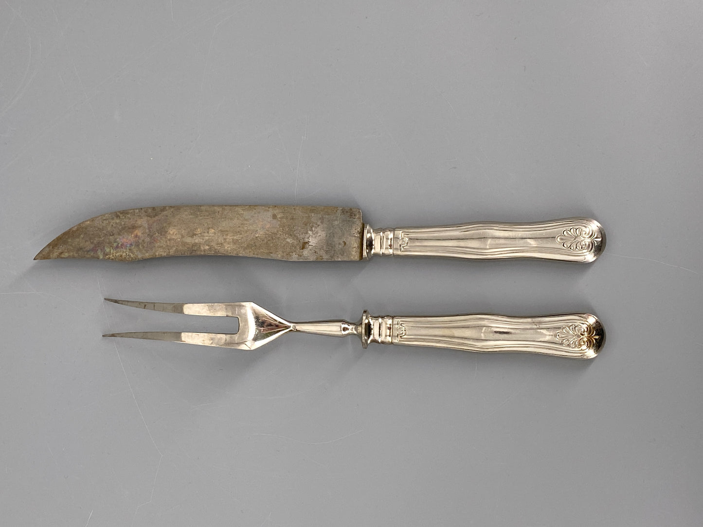 Tranchierbesteck von Gottlieb Hammesfahr Solingen-Foche, Messer und Gabel