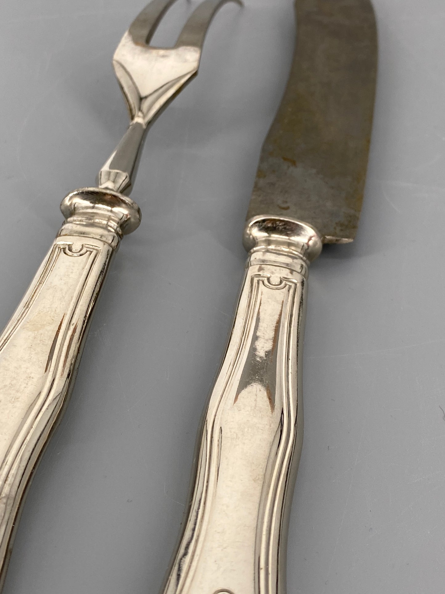 Tranchierbesteck von Gottlieb Hammesfahr Solingen-Foche, Messer und Gabel