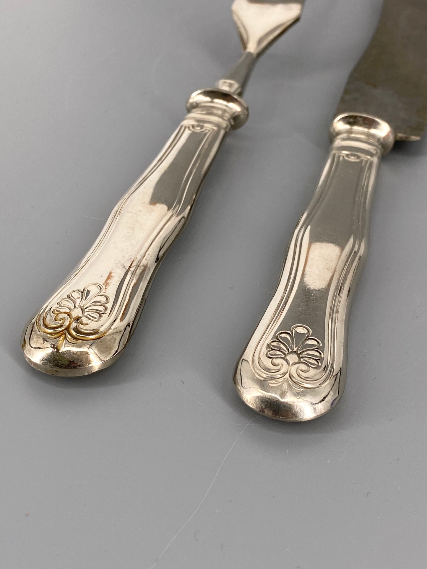 Tranchierbesteck von Gottlieb Hammesfahr Solingen-Foche, Messer und Gabel