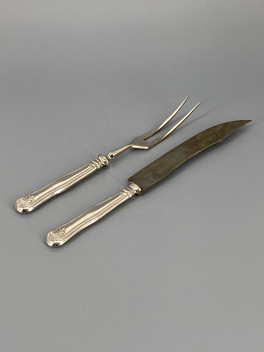 Tranchierbesteck von Gottlieb Hammesfahr Solingen-Foche, Messer und Gabel