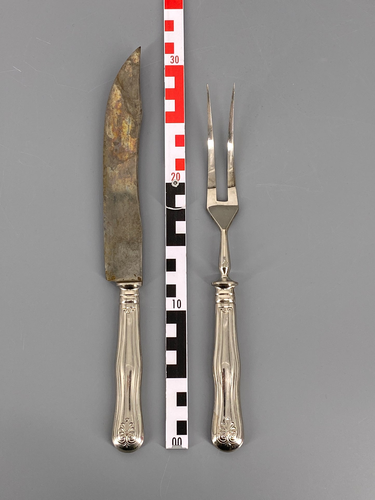 Tranchierbesteck von Gottlieb Hammesfahr Solingen-Foche, Messer und Gabel