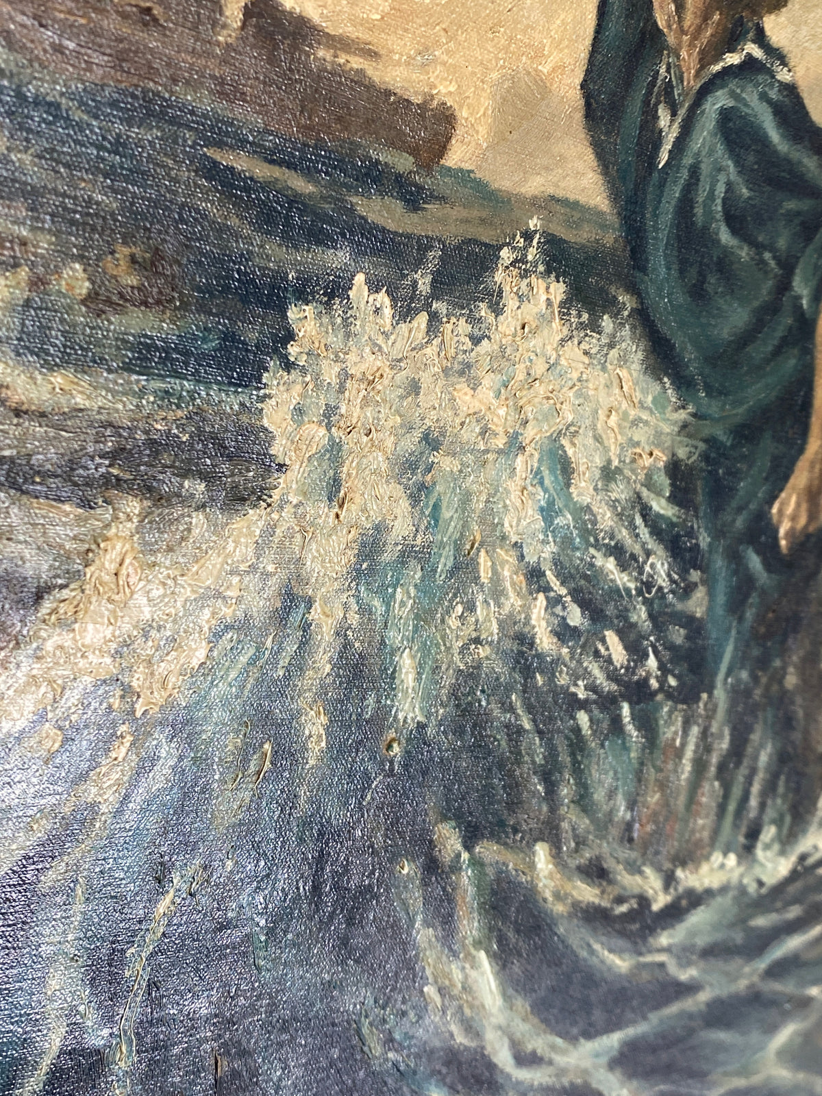 Kopie auf Leinwand nach dem berühmten Gemälde "Der letzte Mann" von Hans Bohrdt (1857–1945)