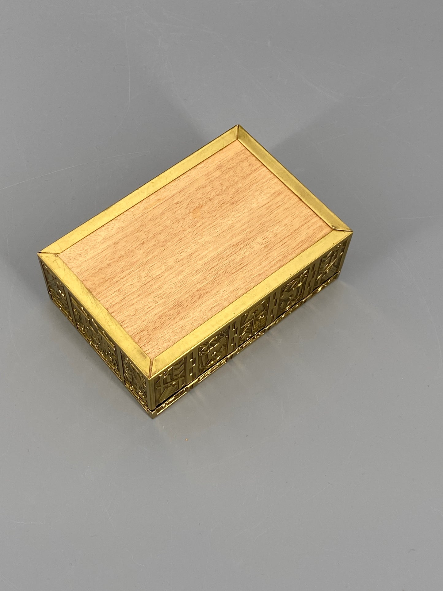 Schatulle von Eugen Schwemmle für Erhard & Söhne, aus Messing und Holz