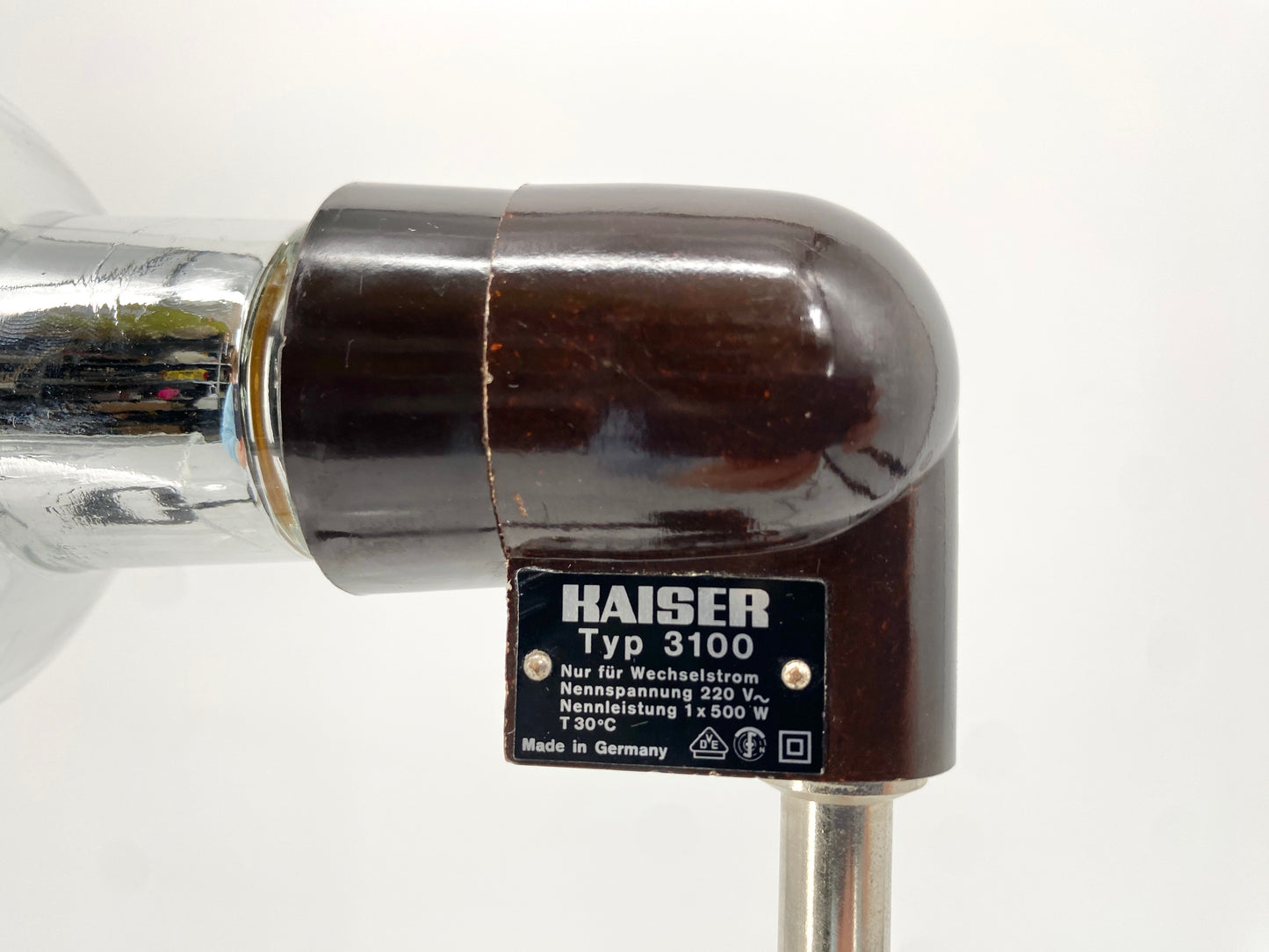 Kaiser Klemmleuchte 3100, ohne Schalter, in schwarz aus den 80er Jahren