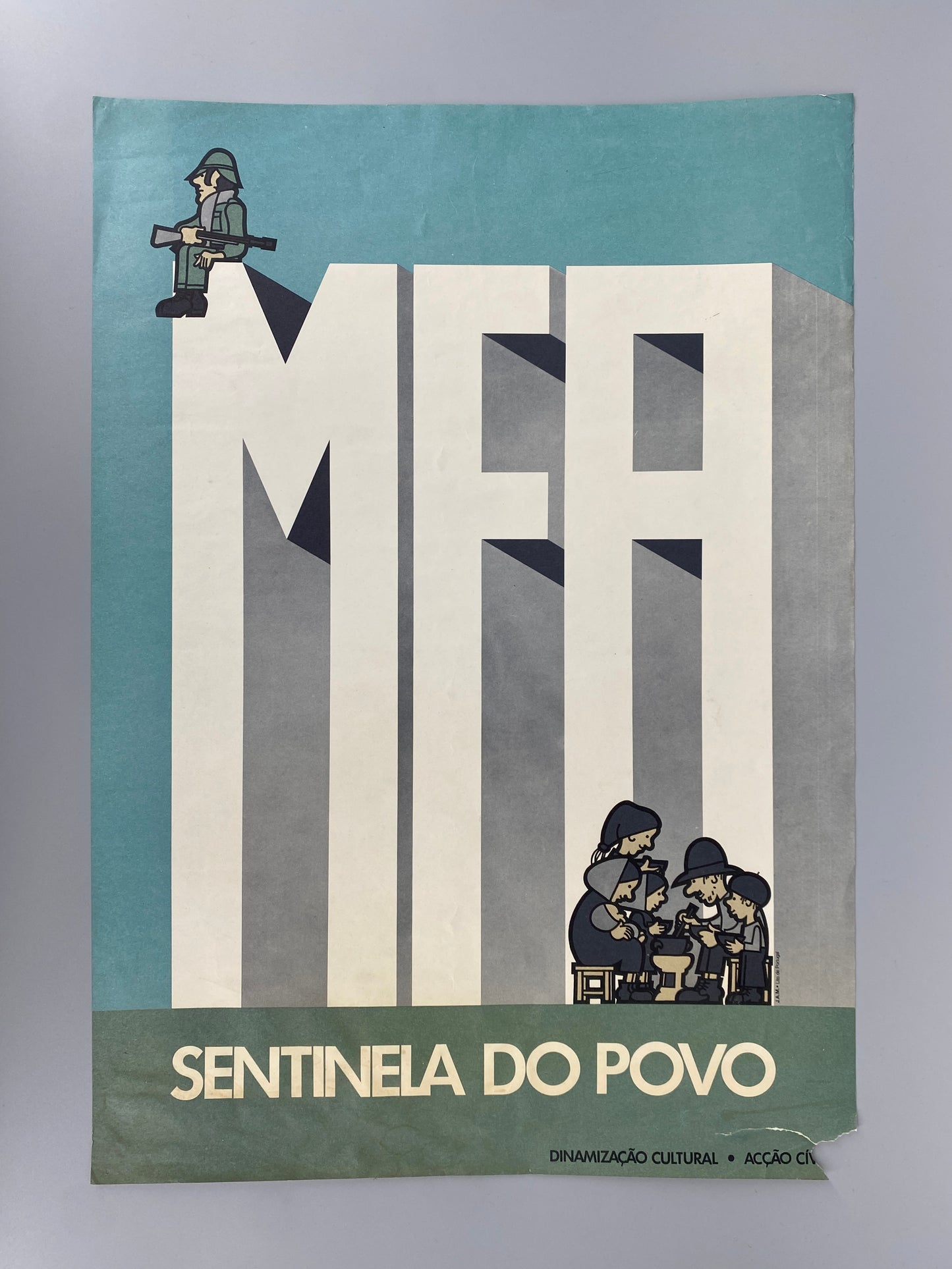 2 Plakate von João Abel Manta zum Ende der Nelkenrevolution, Portugal, 1975