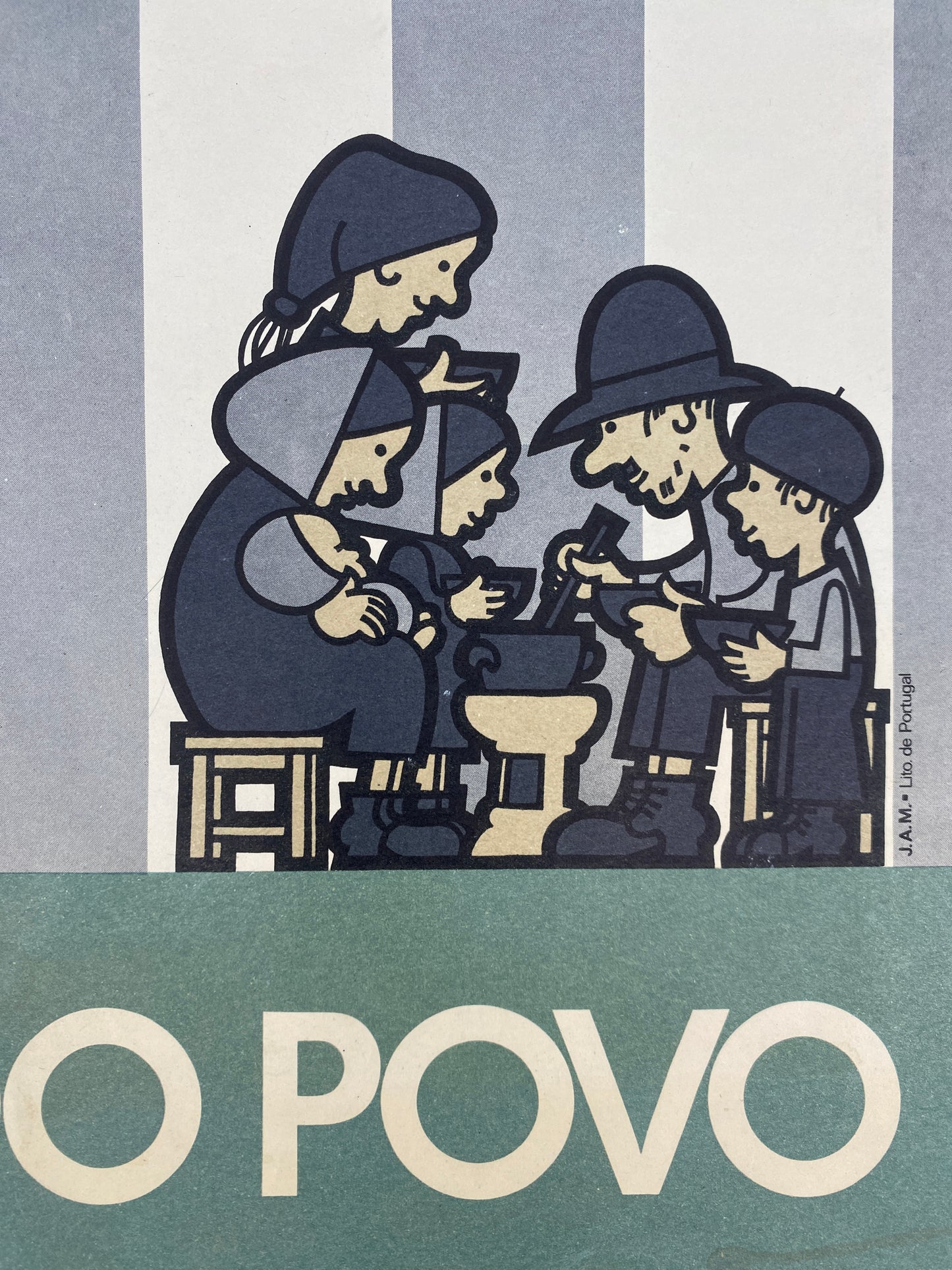 2 Plakate von João Abel Manta zum Ende der Nelkenrevolution, Portugal, 1975